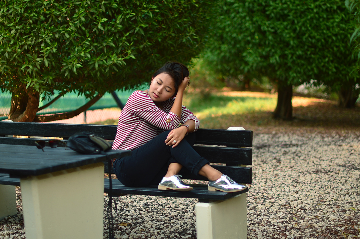 Striped t-shirt-Silver Brogue-2