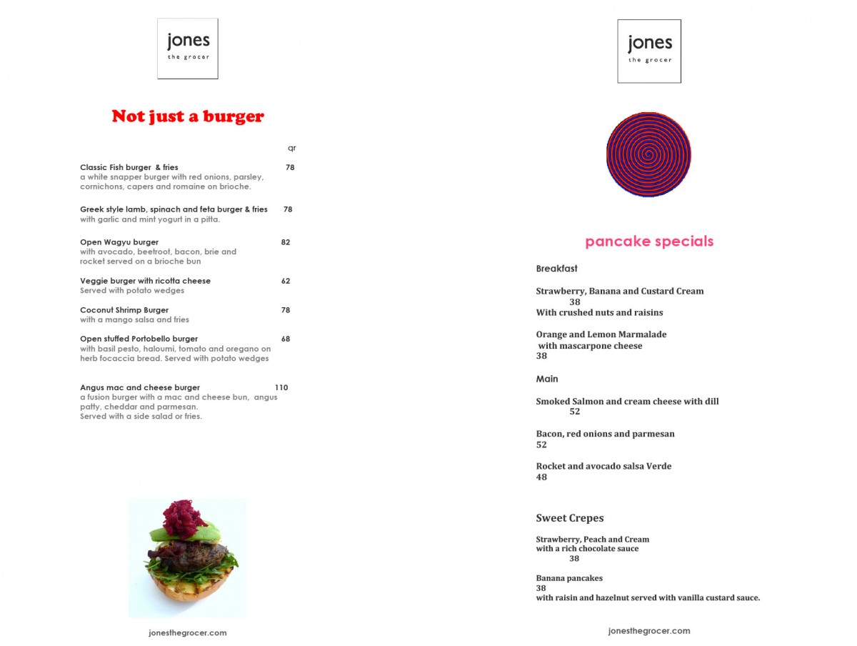 burger and pancake specials